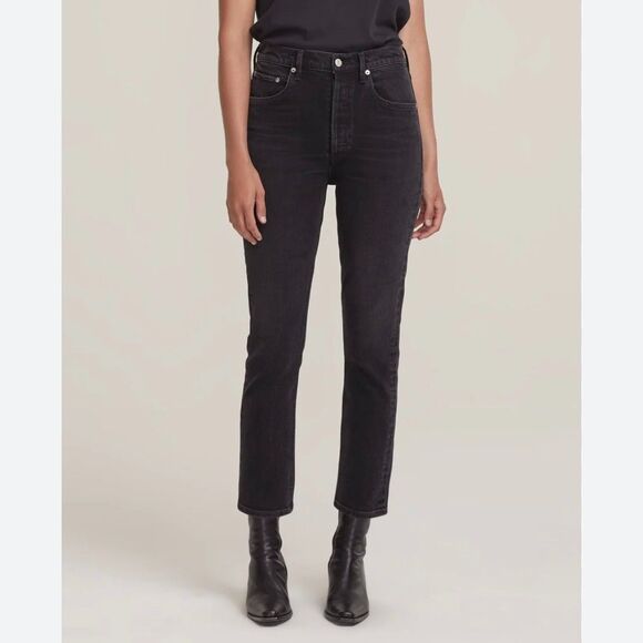 AGOLDE Denim - NWT AGOLDE Riley High Rise Straight Jeans Black Womens Size 29 Inseam 26"